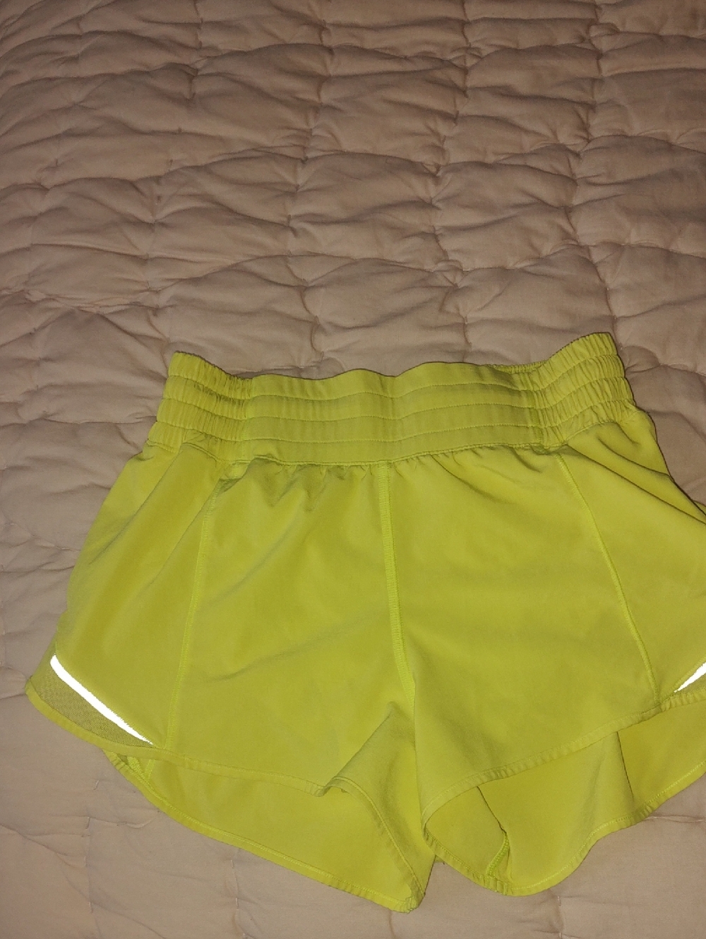 Women’s High-Waist Neon Yellow Athletic Shorts